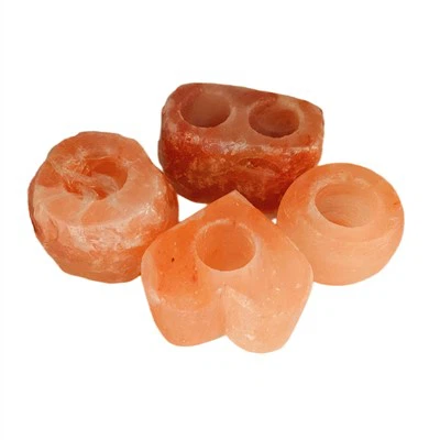 Pemegang Lilin Garam Himalaya yang direka bentuk